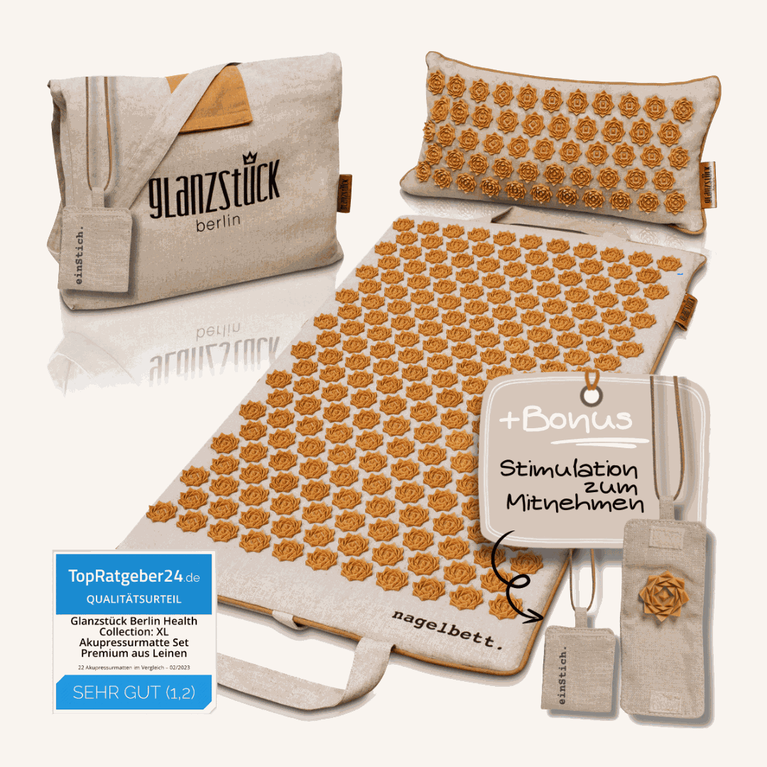XL Akupressurmatte Premium Set aus nachhaltigen Materialien mit 6850 Spitzen für Stressabbau und Schmerzlinderung