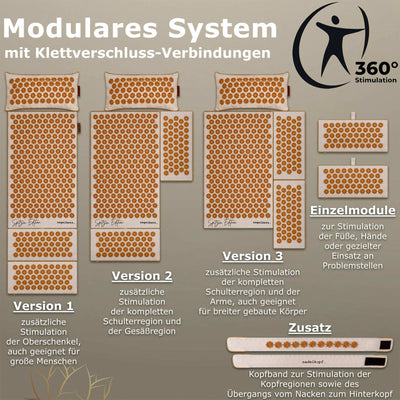 xxl akupressurmatte set spitzen edition -Modulares System mit Klettverschluss-Verbindungen
