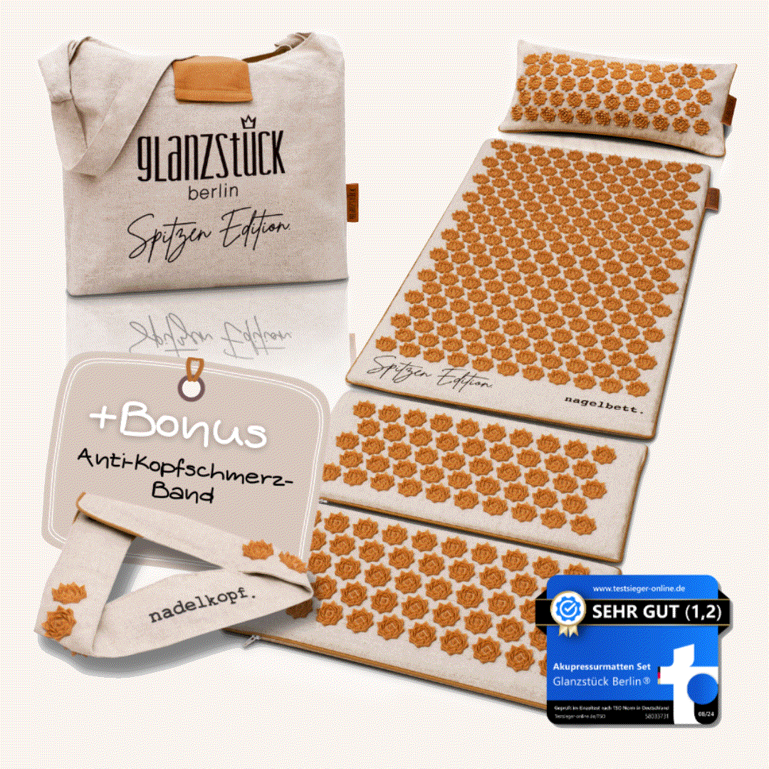 XXL Akupressurmatte Premium Set mit modularen Akupressur-Elementen, Naturmaterialien und Anti-Kopfschmerz-Band für ganzheitliche Entspannung und Schmerzlinderung