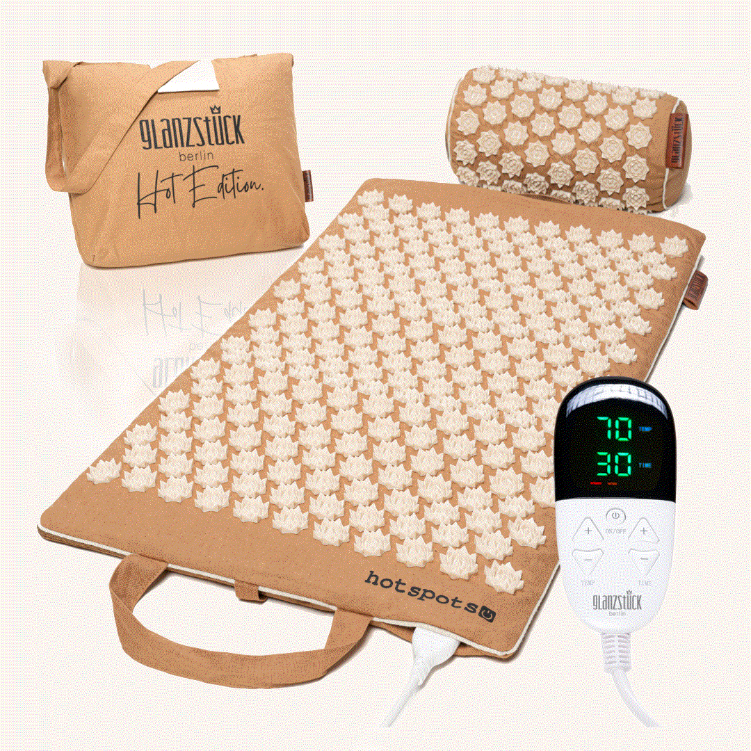 XL Akupressurmatte erwärmbar mit Wärmetherapie und Tragetasche Hot Edition