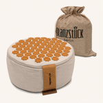 Premium Akupressurkissen Yogakissen Meditationskissen aus Leinen mit Buchweizenfüllung und Akupressurspitzen, beidseitig nutzbar und nachhaltig