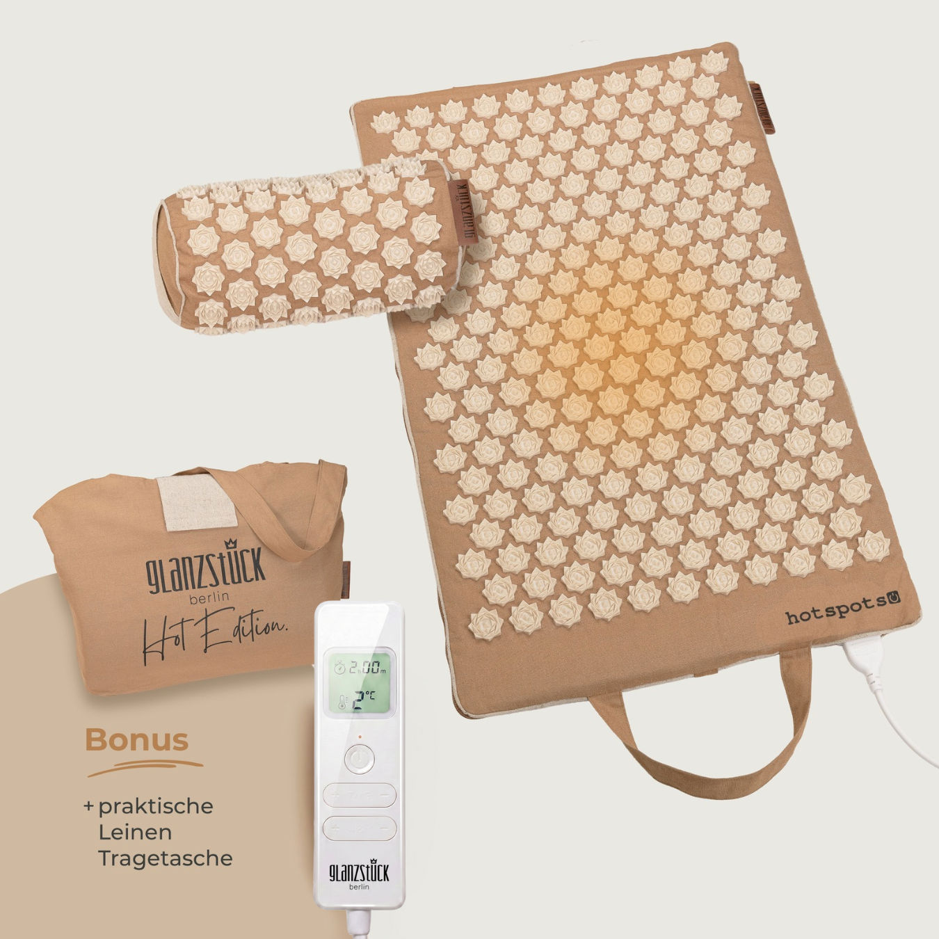 XL Akupressurmatte Premium Set HOT EDITION (elektrisch erwärmbar)