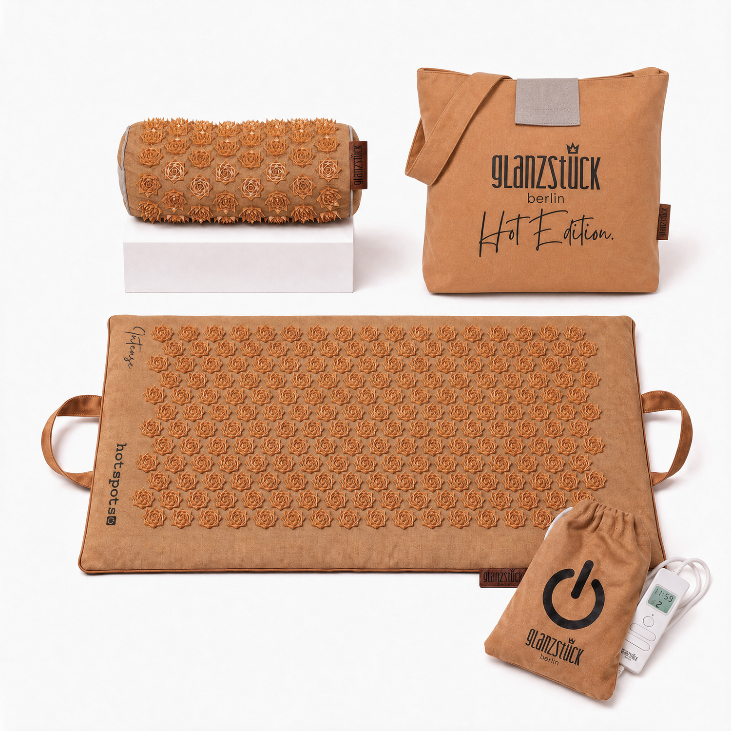 XL Akupressurmatte Premium Set HOT EDITION INTENSE (elektrisch erwärmbar)
