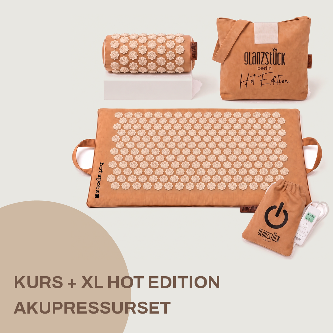 Autogenes Training Kurs inkl. XL Akupressurset Hot Edition beheizbar mit Nackenrolle, Tasche und Controller