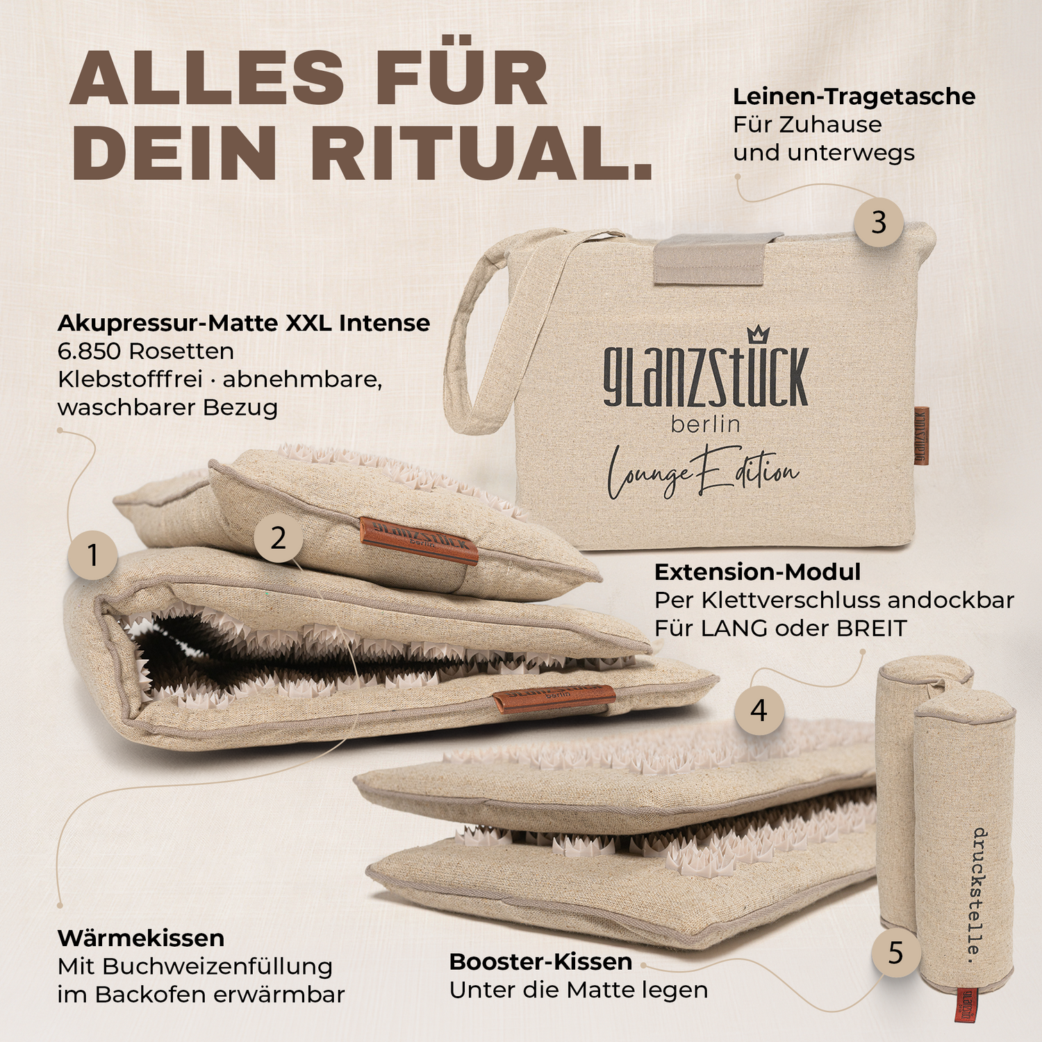 XXL Akupressurmatte Premium Set LOUNGE EDITION INTENSE